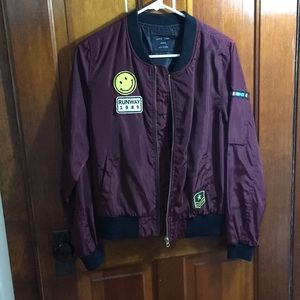 Maroon bomber jacket
